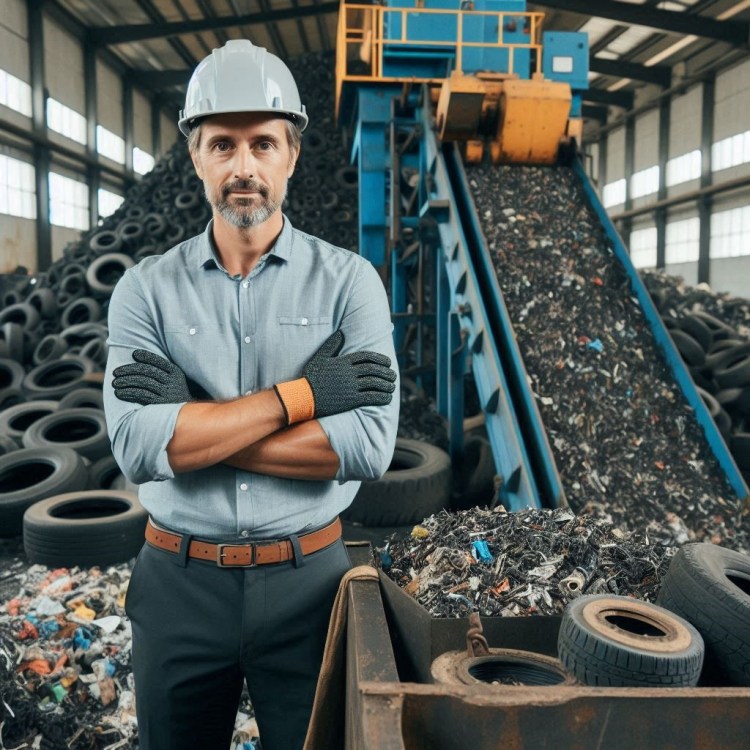men working at tyre plant